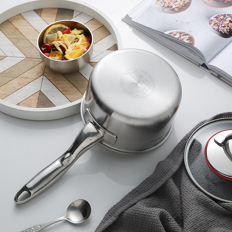 Stainless Steel Saucepan With Lid Multipurpose Sauce Pot For Cooking Milk Pot Boiling Gravies, Pasta, Noodles 1QT Easy to Clean