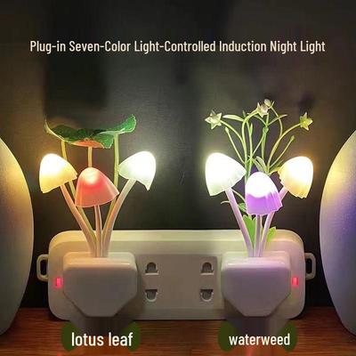Seven-Color LED Mushroom Night Light with Light Sensor - Ideal for Bedroom, Bedside, and Aisle