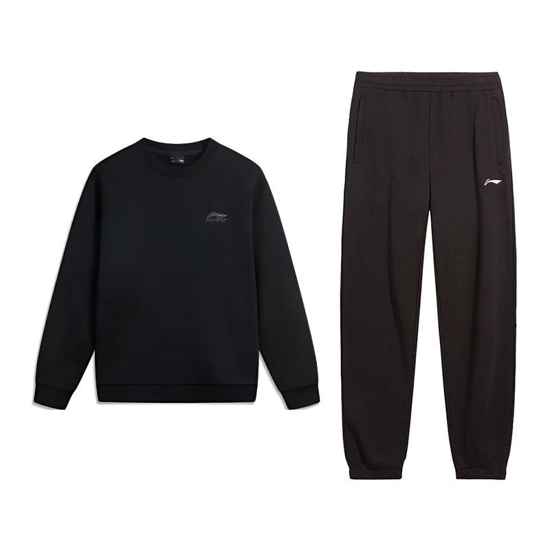 Li-Ning Versatile Logo Print Long Sleeve Comfortable Hoodie Set Men Hoodies AWDUA53-14+AKLVE07-1