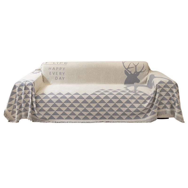 Chenille Sofa Cover Cloth Towel Nordic Geometric Pattern Hair Blanket Sofa Cover Universal Sofa Cushion