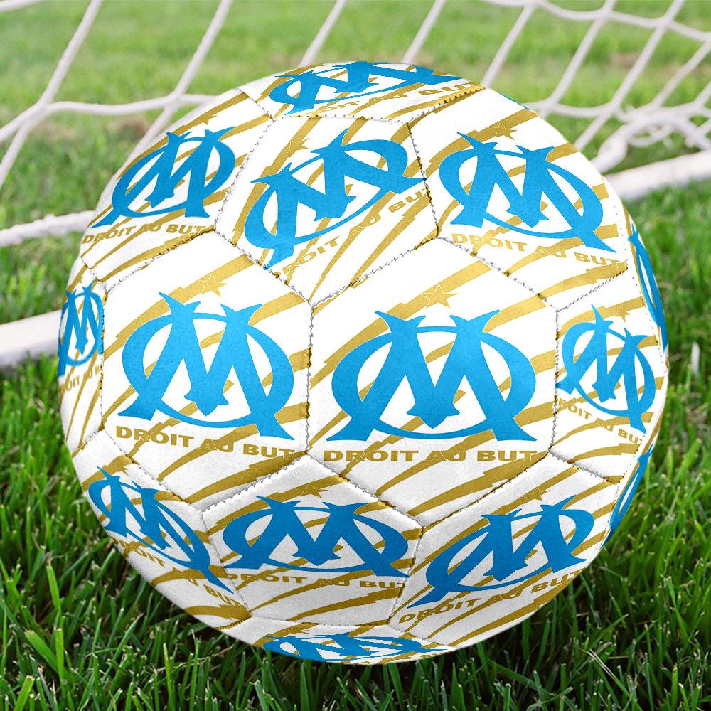 Olympique de Marseille Football Club Pallone da Calcio Indoor Misura 5 Colorato Cucito a Macchina PVC Pronto per la Competizione Resistente Alta Rimbalzabilità