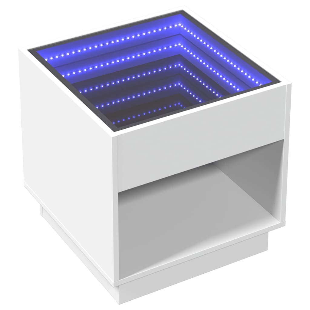 Infinity LED Coffee Table White 50 x 50 x 50 cm
