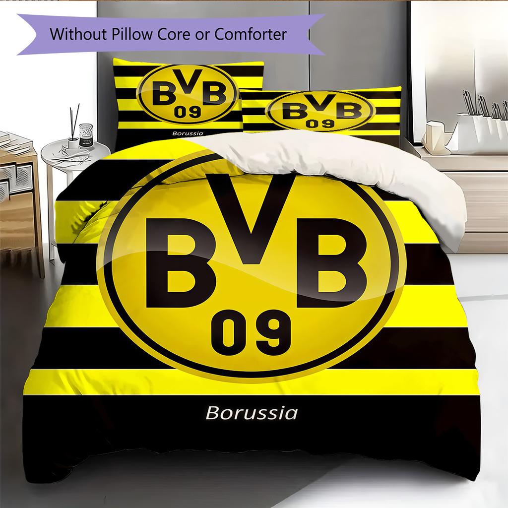 Borussia Dortmund  Set Copripiumino con Fantasia  Decorazione per la Casa  Regalo (1 * copripiumino + 2 * federe senza imbottitura)