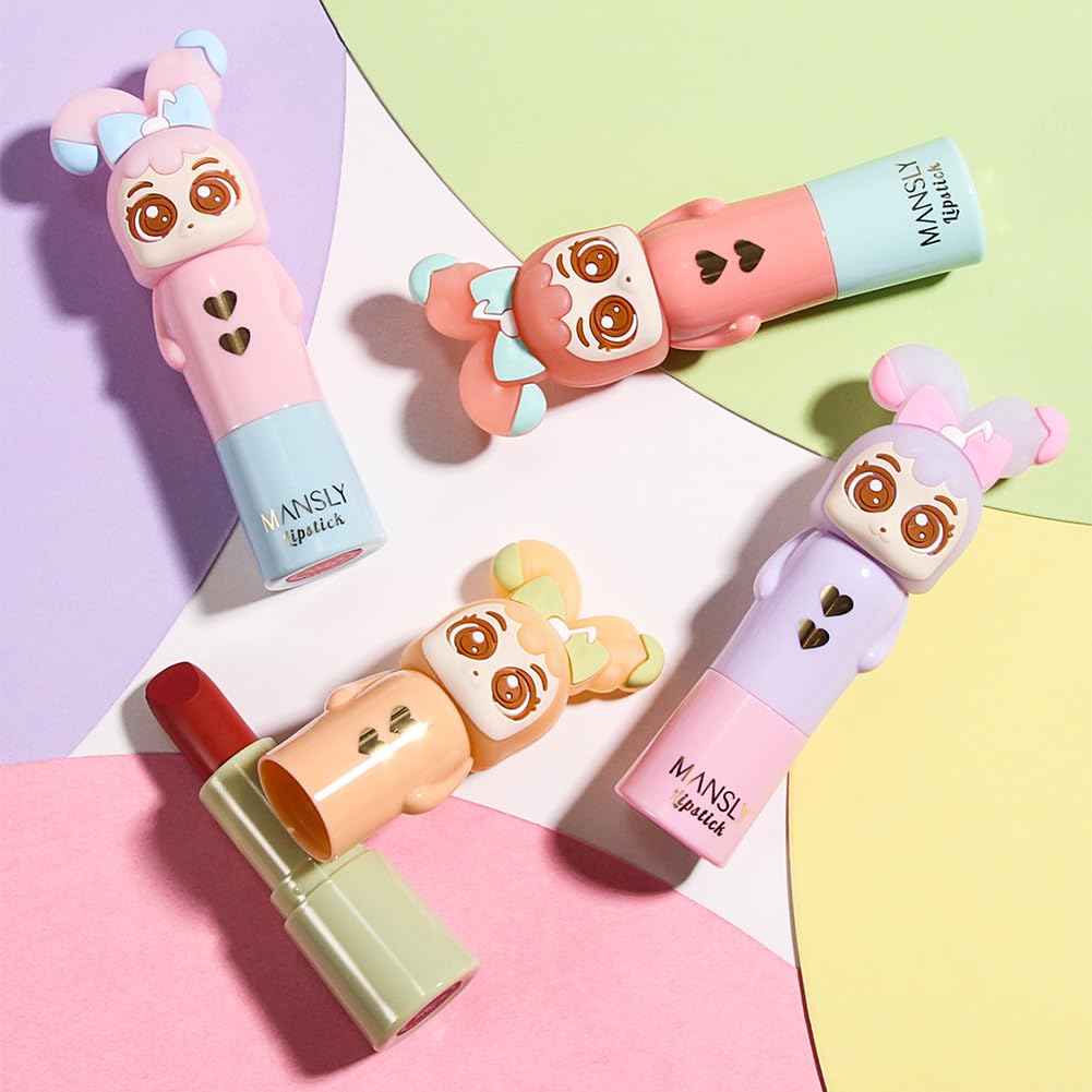 Little Rabbit Spring Outing Song Powder Mist Girl Transparent Fashion Lip Gloss Happy Tour Lipstick, Matte, Color-Resistant, Cup, Heart, Student,