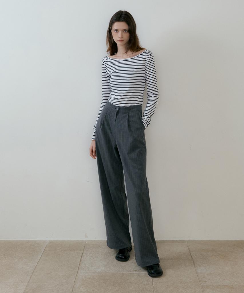 REORG Batd Stripe Slacks Grey