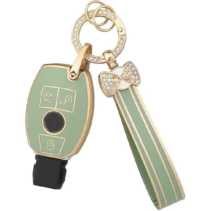 PIFOOG Key Fob Cover For Chevy 5 Buttons Keys Shell Case TPU Bling Car Keychain Protector Accessories For Equinox Malibu Blazer Camaro Spark Traverse