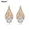 SIMJOO Temperament Earrings Rose Gold Zircon Geometric Earrings