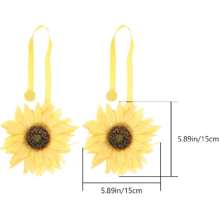Bedroom Curtain Tiebacks Sunflower Curtain Tiebacks Rope Tie Back Yellow Flower Curtain Holdbacks Ropes Tie Backs for Summer Window Sheer Drapes
