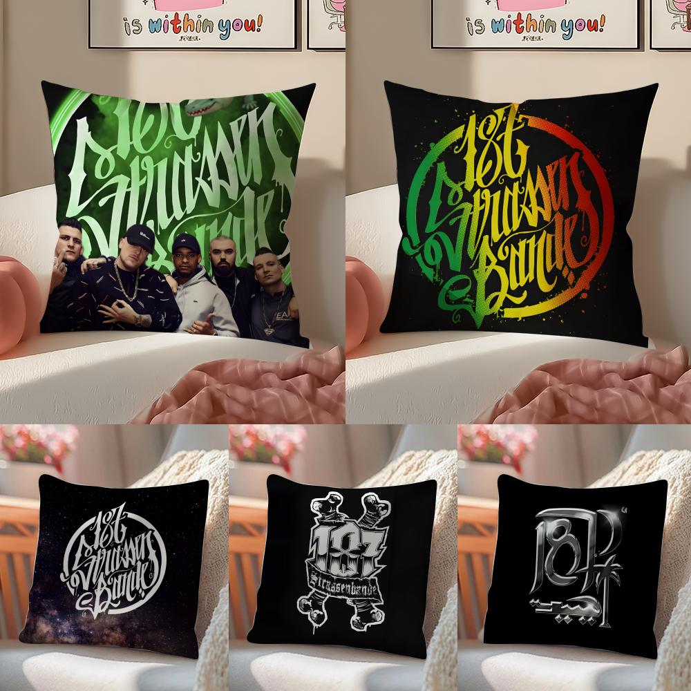 Urban Rap Band 187 S-Strassenbande Cushion Cover Pillowcase Short Plush Invisible Zipper Room Sofa Cushion Cover
