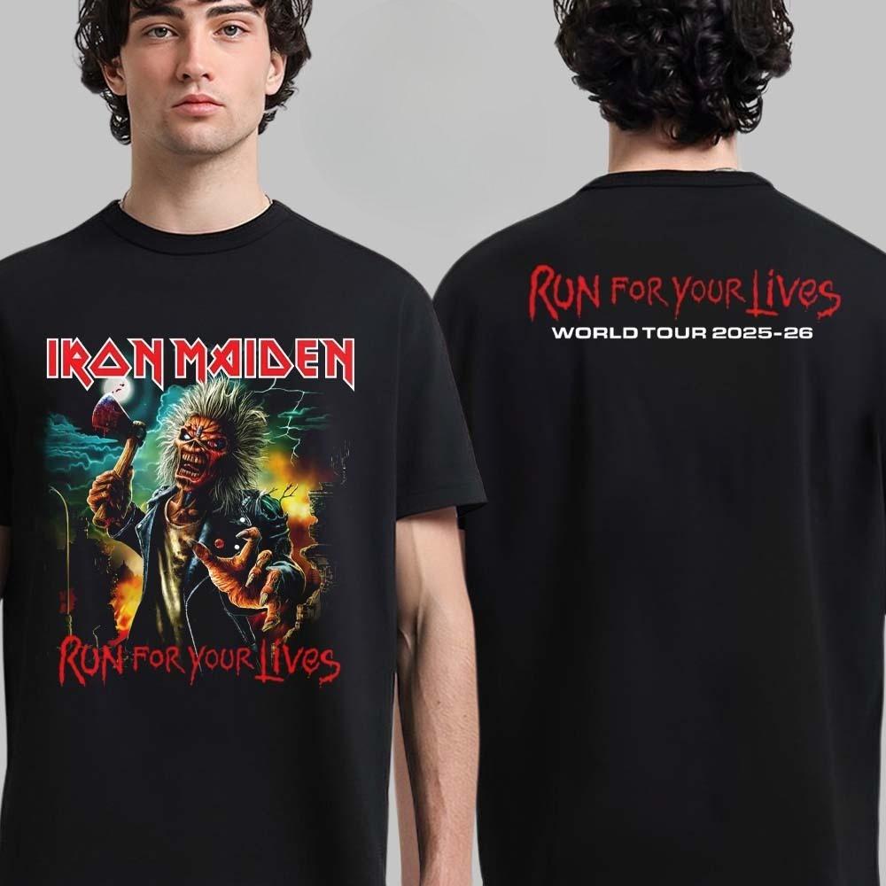 Iro Maiden Run for Your Lives World Tour 2026 Italy Event Tee Eddie In Padova Italy At Stadio Euganeo On July 13 2026 Two Sided