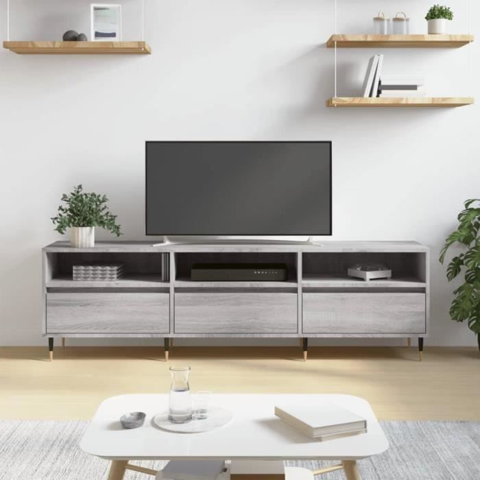 VidaXL Meuble TV sonoma gris 150x30x44,5 cm bois d'ingénierie 831266