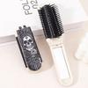 1pc Skeleton Flower Cross Pattern Folding Haircomb with Built in Mirror for Gentle Combing and Styling