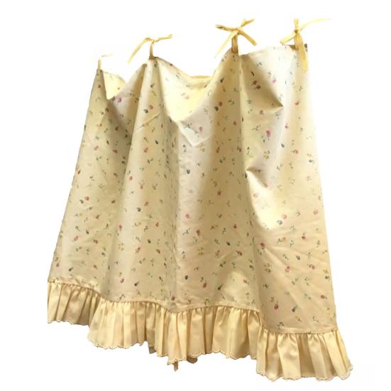 Oven Curtain, with Tie-Down Straps, Vintage Style, Easy Fastening Farmhouse Oven Door Ruffled Stove Skirt Curtain for Kitchen