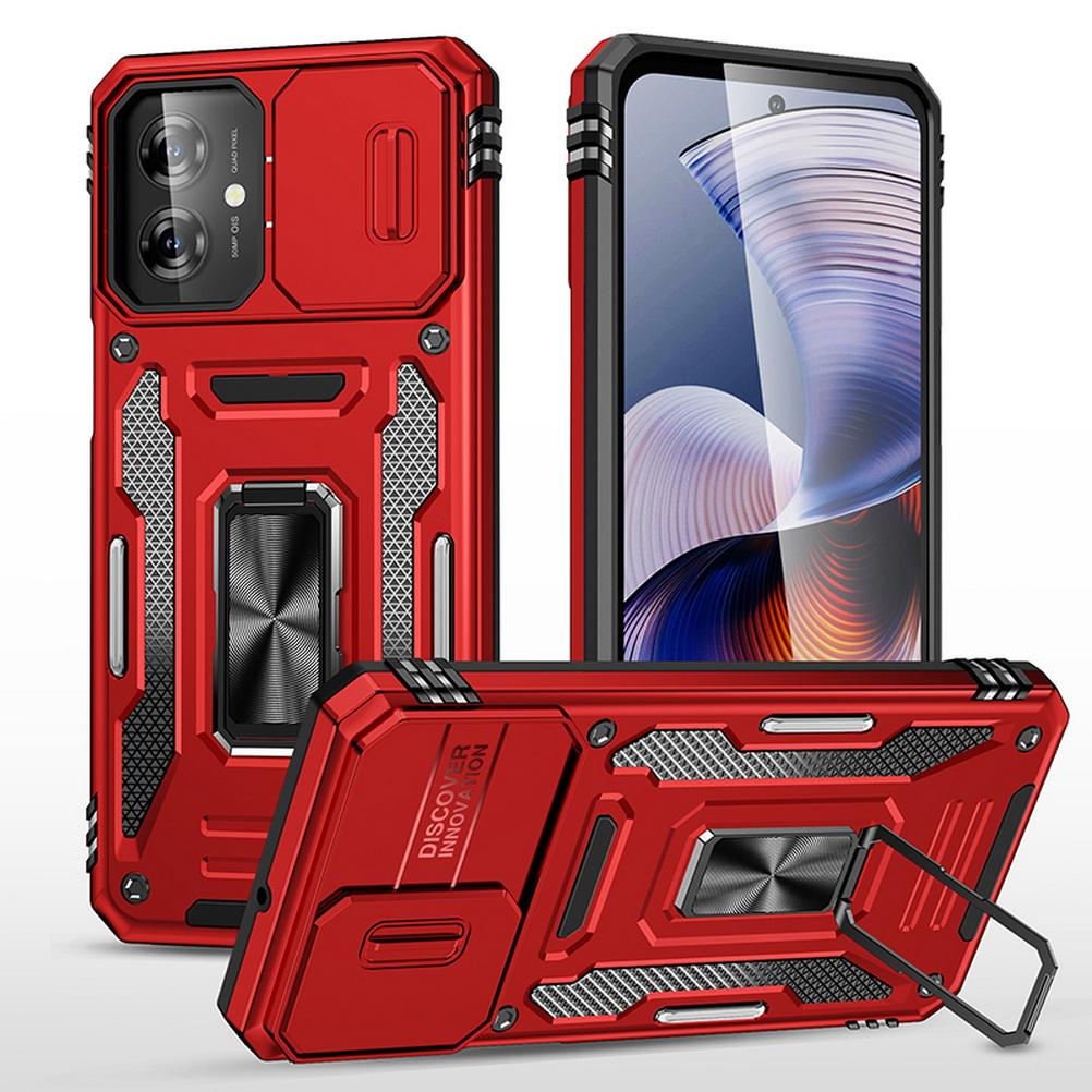 Slid Camera protect case for Moto G55 G84 G54 G24 Power G14 G04 G04S G53 G23 G13 E14 E13 G32 Armor Metal Ring Holder Stand Cover
