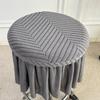 New Full-Coverage Bar Round Stool Cover Elastic Thickened Round Chair Cover with Skirt Hem Washable Stool Cushion Cover