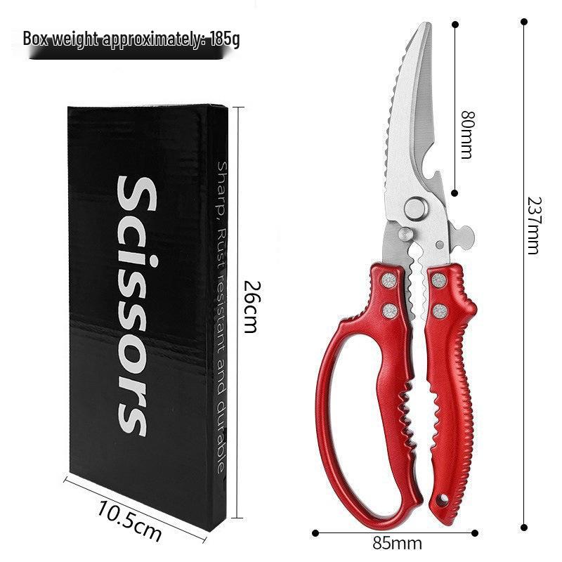 Multifunctional Kitchen Scissors: Cut Meat, Vegetables, Fish & Bones with Non-slip Handle.