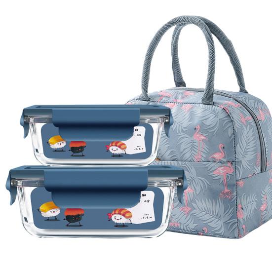 2Pcs Isolierte Lunch-Box mit Versteckte Auspuff Loch Silikon Dicht Ring Thermische Tasche Hohe