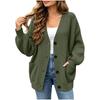 Womens Knit Cardigan 2026 Fall Loose Fit V Neck Single Breasted Sweater CasualPreppy StyleWomens Preppy Style