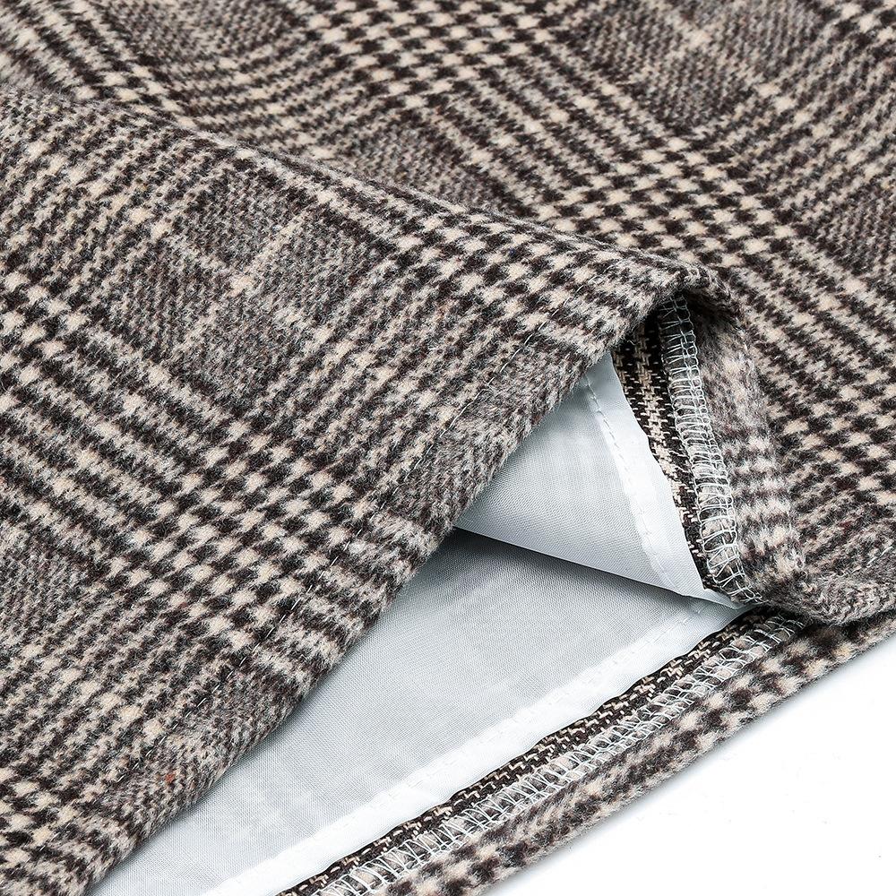 Womens High Waist Plaid Skirt Bodycon Pencil Wool Mini Skirts
