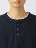 Beams Heart Men's Sakariba Faux Layered Henley Neck Long Sleeve T-Shirt, Navy, Size XL