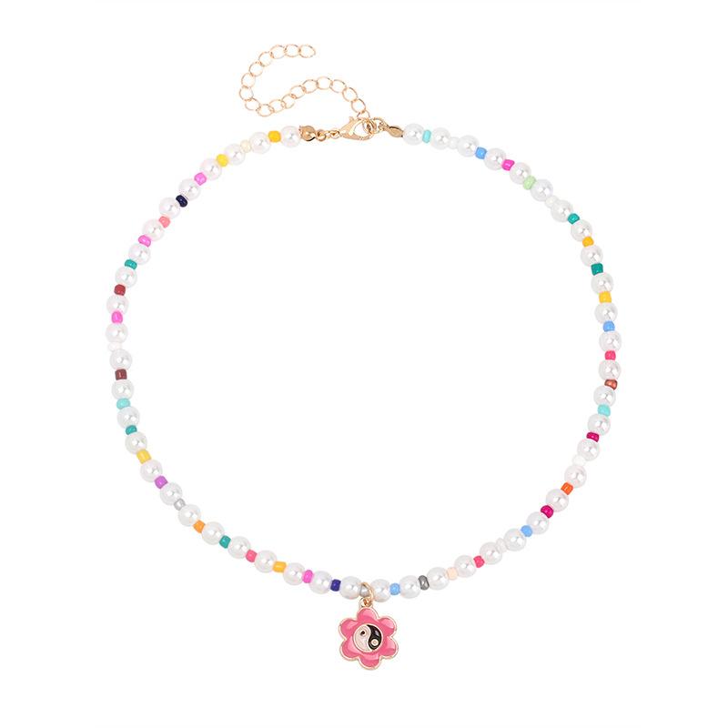 Сладкое и менее сердцевидное бусины из рисовых бусин бусы, модный персонализированный дизайн, капающее жемчужное ожерелье