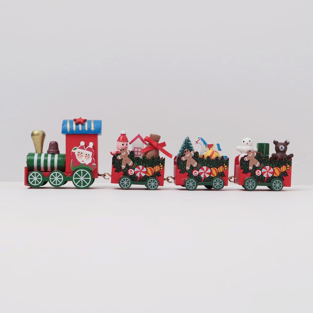 Christmas Train Painted Wooden Christmas Decorations Mini Christmas Tree Train Christmas Table Decorations Party Decorations
