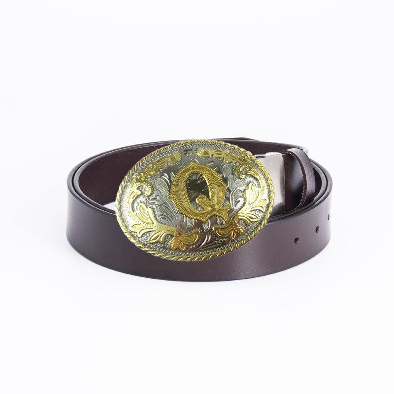 

Персонализированный ремень с большой пуговицей, мужской перфорированный ремень из цельной коровьей кожи, разрезанный на ремень, джинсовый ремень для мальчиков в стиле вестерн 90cm