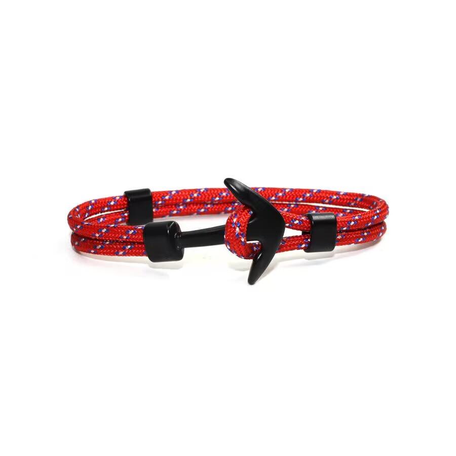 New Fashion Woven Multilayer Black Anchor Bracelets Men Hope Anchor Bracelet Pulsera Navy Hand Lucky Survival Leather
