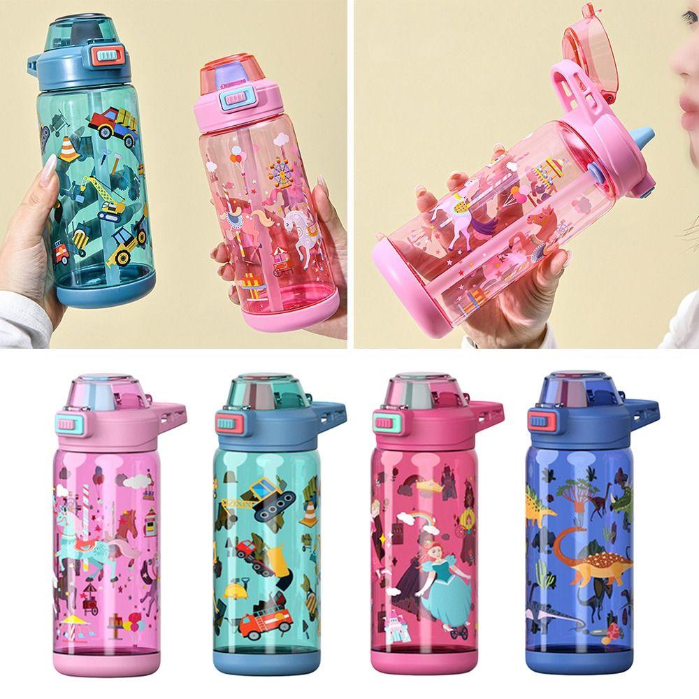 600ML Large Capacity Kids Summer Water Bottle Cute Sippy Cup Creative Water Cup School