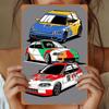 Racing Car Retro Style Metal Decorative Painting for Garage Room Decor
