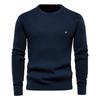 Men’s Euro Fit Solid Plaid Pullover Knit Long Sleeves Long Sleeves
