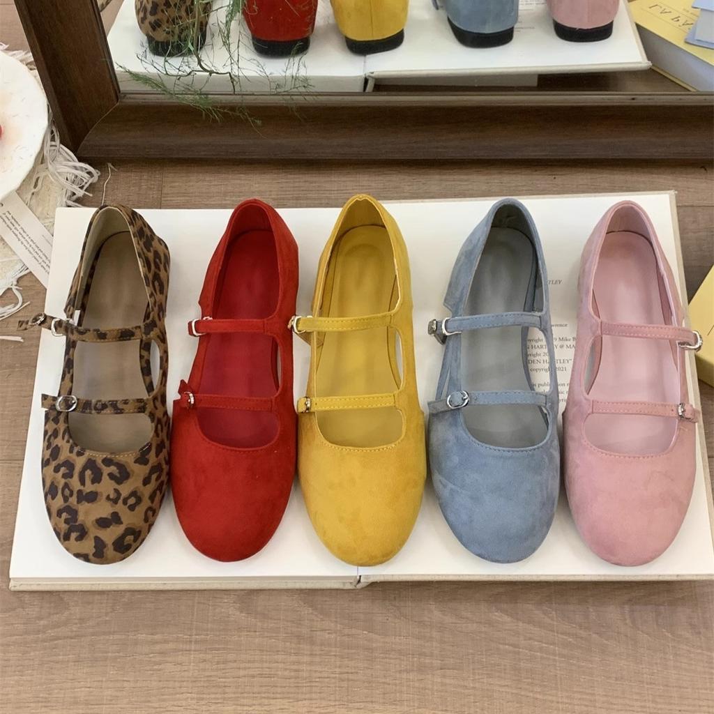 Side Air Shallow Mouth Single Shoes Women's Spring and Summer New Round Head Ladyshoes Ballet Soft Flat Bottom One Pedal Doudou Shoes