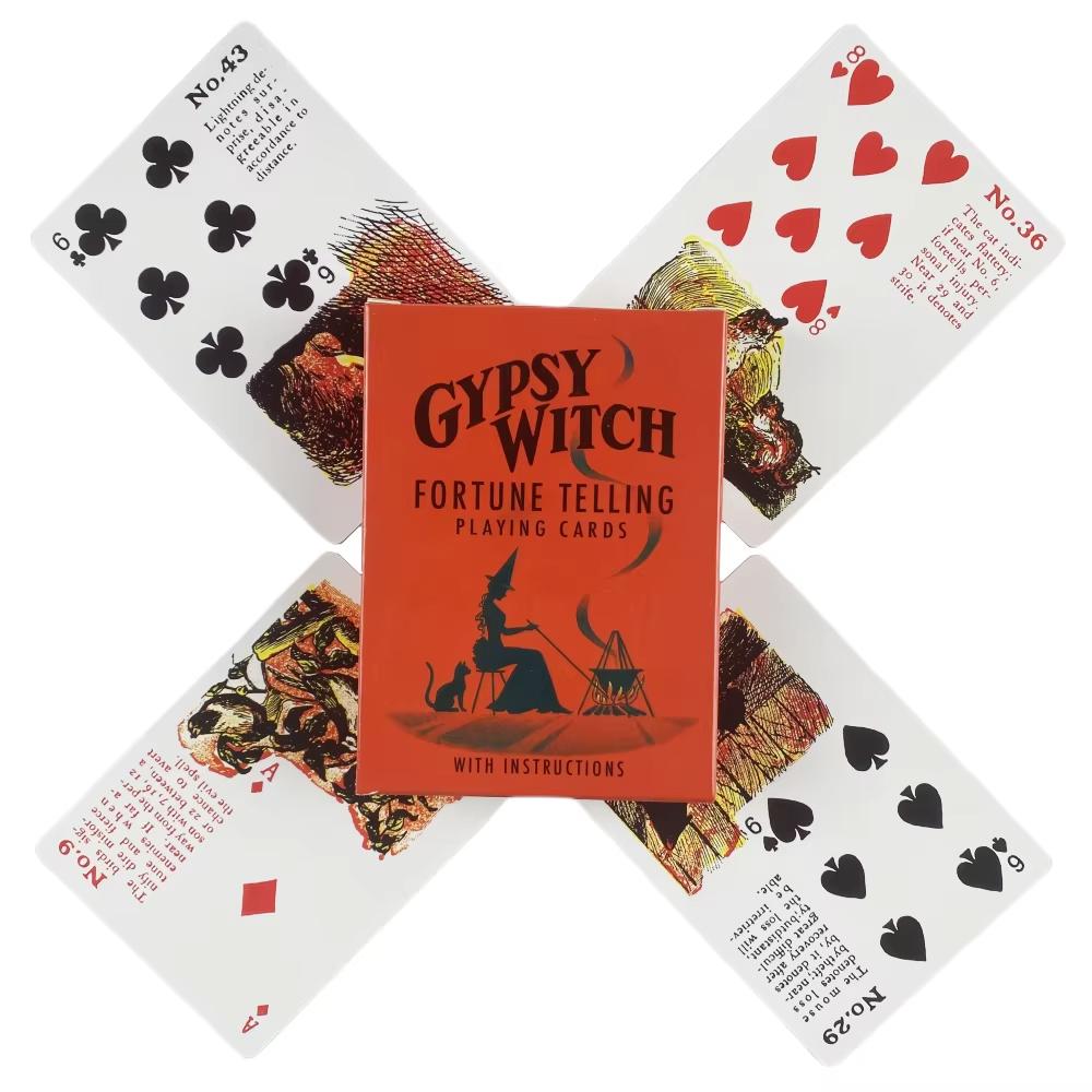 Carte da Gioco da Cartomanzia Strega Gitana Mazzo di Tarocchi Giochi di Carte Oracolo Gioco per Famiglia Divertente Classico Gioco da Tavolo del Destino Altare