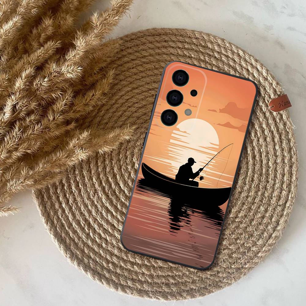 Carp Fish Fishing rod coque Phone Case For Samsung S25,S24,S21,S22,S23,S30,Ultra,S20,Plus,Fe,Lite,Note,10,9,5G Black Cover