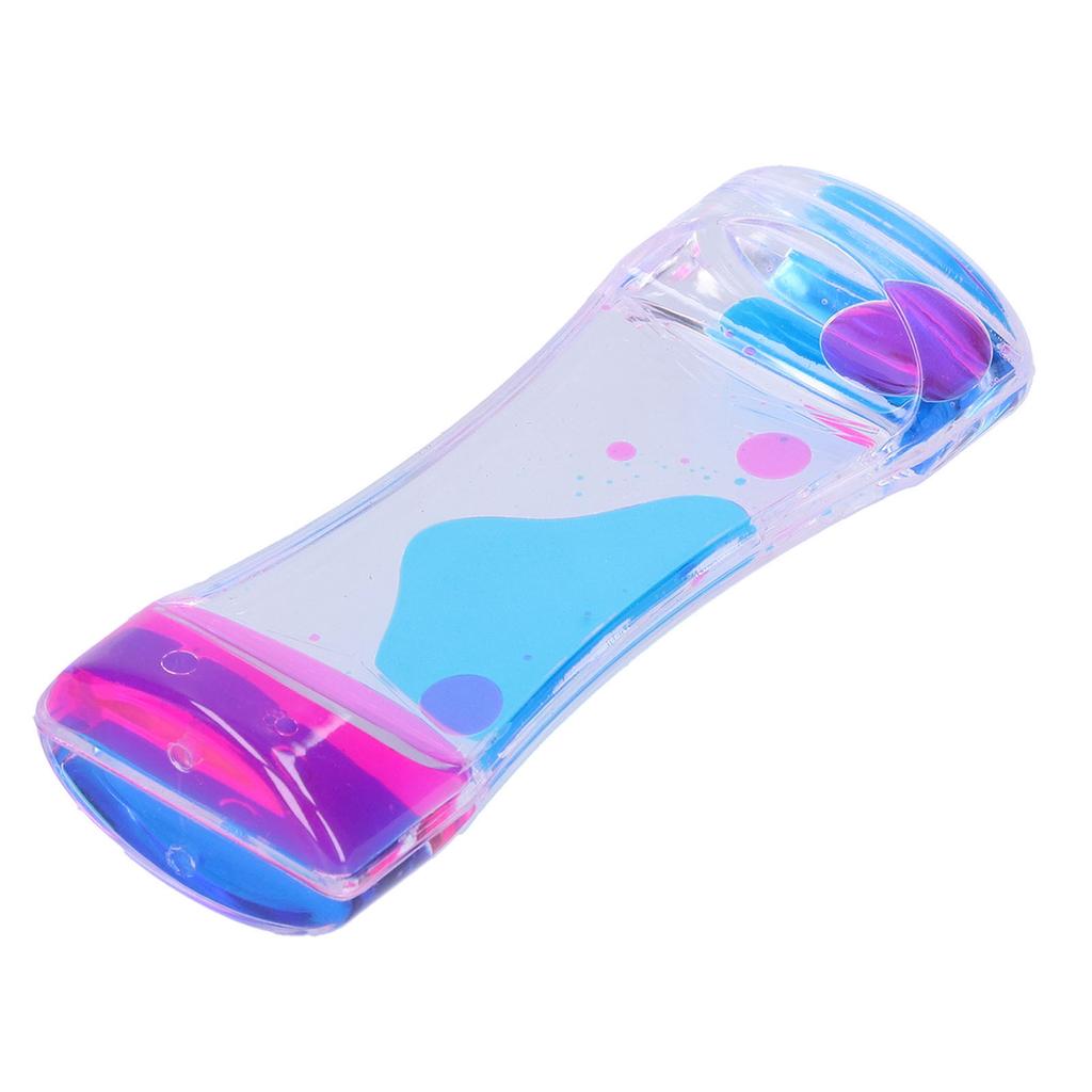 Double Color Liquid Motion Bubbler Timer Hourglass Liquid Bubbler Toy Desk Decor(Blue Pink )