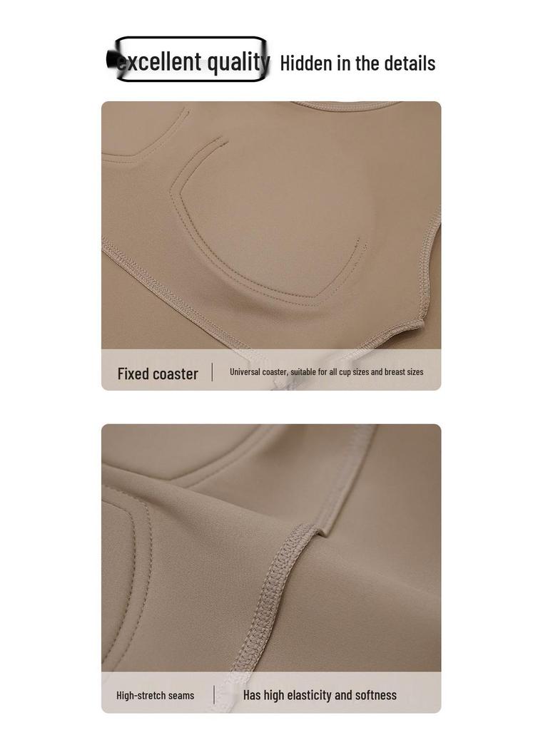 Damen Herbst/Winter Yoga Top mit integriertem BH, Langarm, Ausgeschnittenem Rücken, Trägern und Polstern.