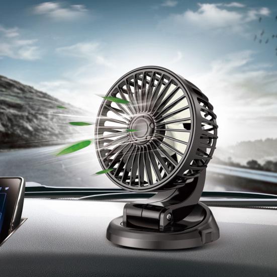 Car Fan Folding Strong Wind PP USB Rechargeable Desk Fan for Automobiles