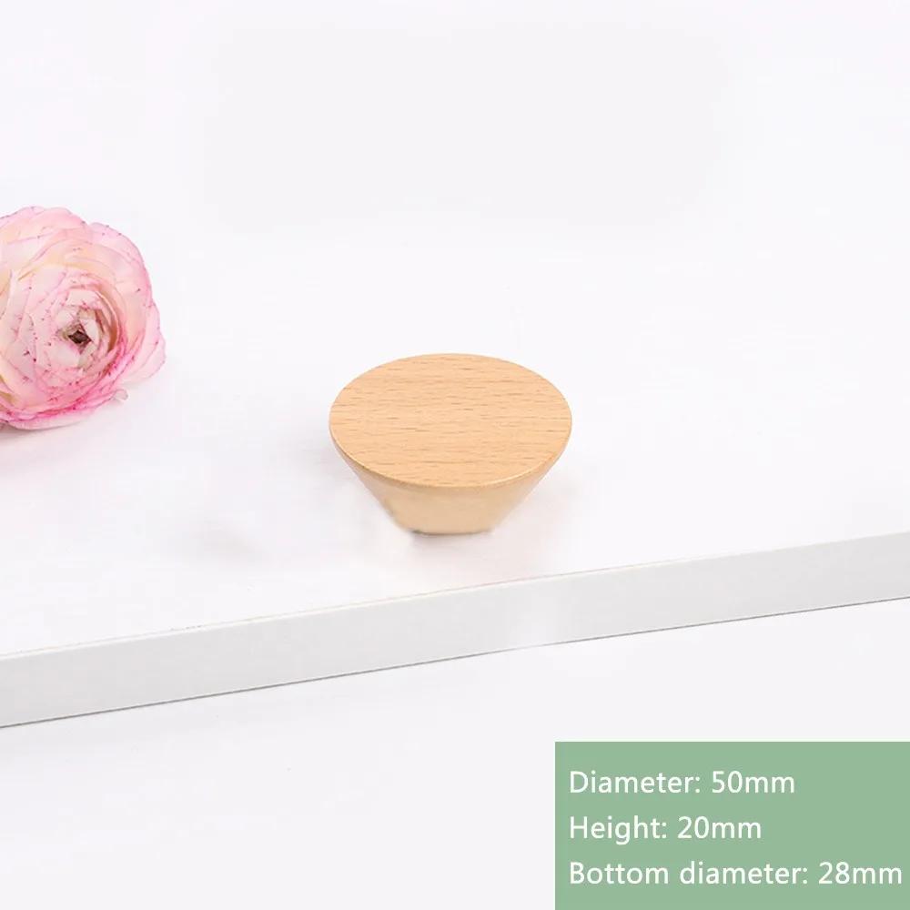 Dřevěná rukojeť nábytku Knoflík zásuvky Dveřní úchyt skříně šatní skříně Jednoduchý/dvojitý otvor Rukojeť z bukového dřeva Odolný domácí kování