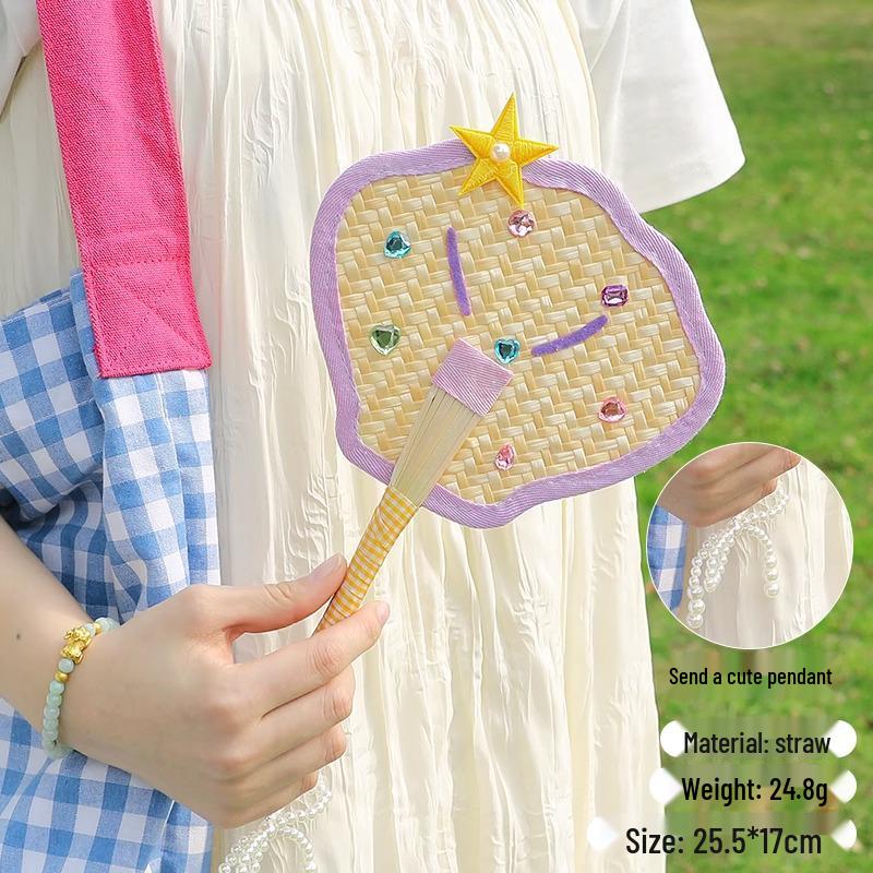 2025 Cute Animal Hand-Woven Cattail Fan – Durable, Creative, Portable Handheld Summer Fan