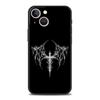 Cyber Sigil Cross Line Phone Case For iPhone 17 16 15 Pro Max 11 12 13 14 7 8 Plus SE 2020 X XR XS Cover Soft Black
