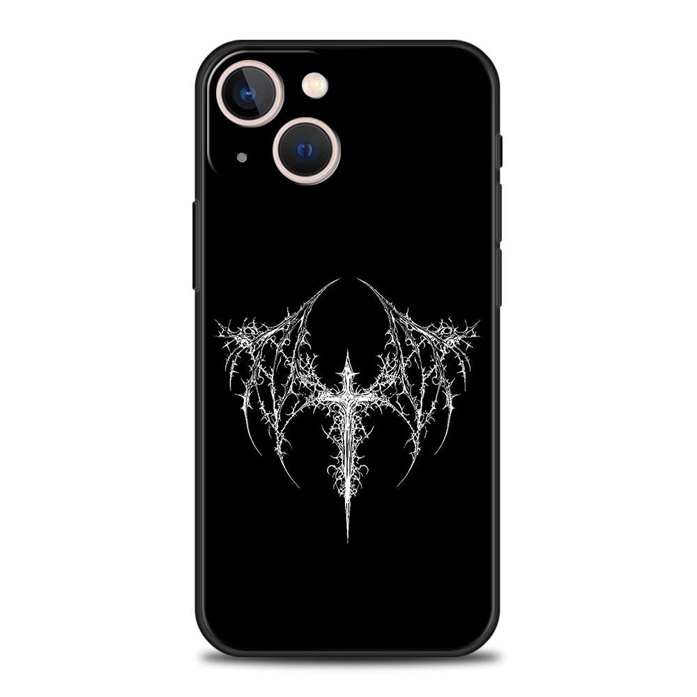 

Cyber Sigil Cross line Phone Case For iPhone 17 16 15 Pro Max 11 12 13 14 7 8 Plus SE 2020 X XR XS Cover Soft Black iPhone 17Pro Max