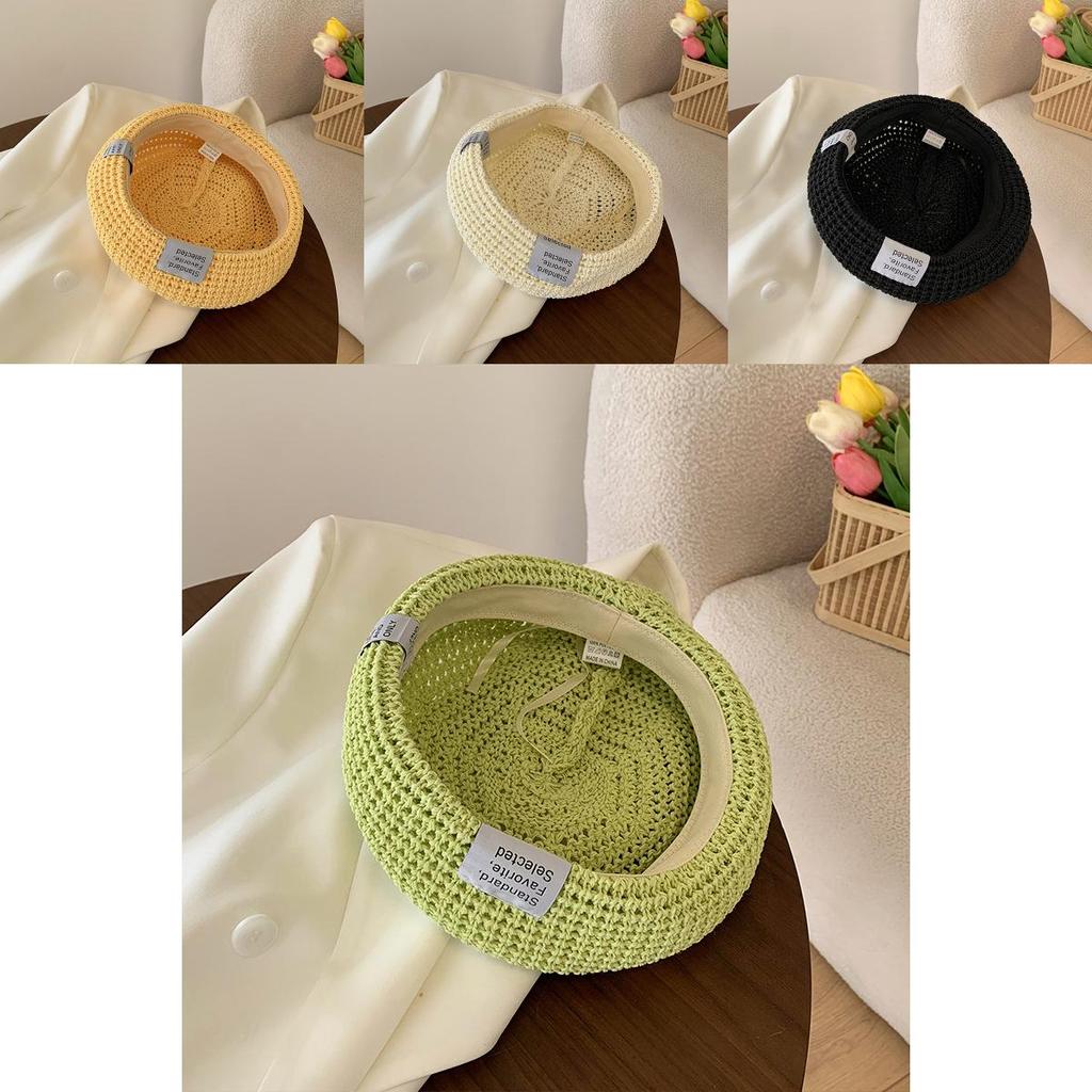 Summer Straw Fashionable Beret Hat For Adults In Assorted Colors With Airy Design