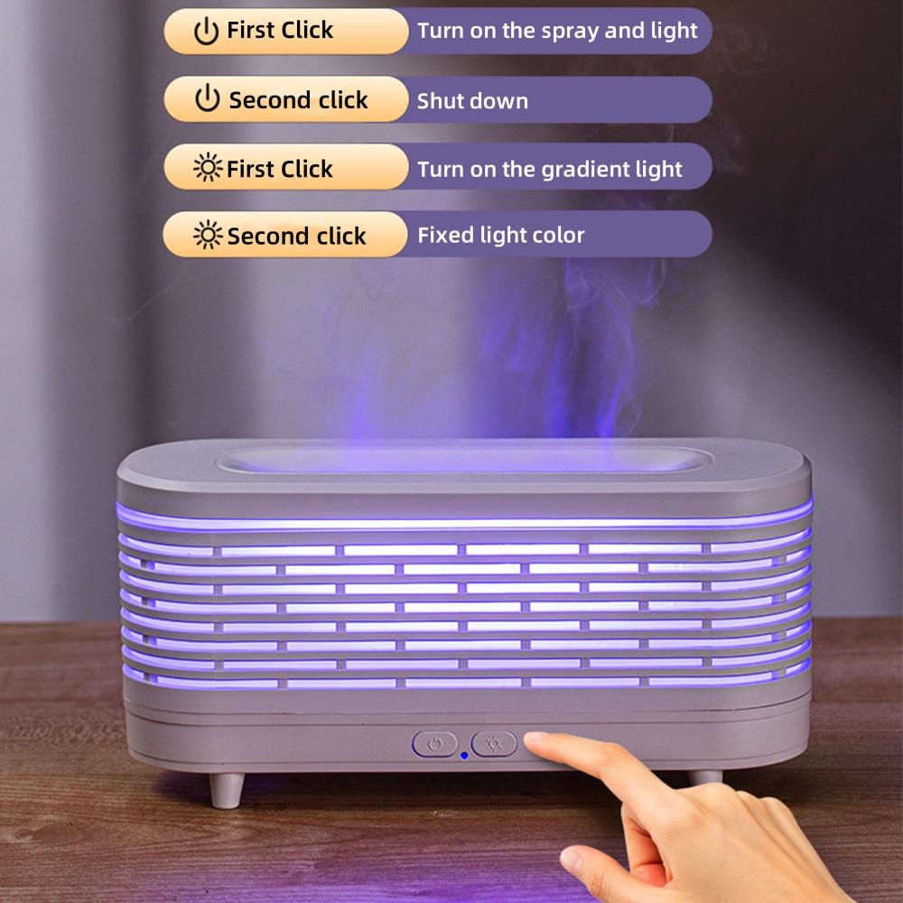 Xiaomi Aroma Diffuser Air Humidifier Essential Oil Lamp120ml USB Portable Ultrasonic Cool Mist Maker Fogger with Color Flame Nightlight