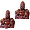 2 Stück Buddha Flip Handgefertigte Statue,Buddha Skulptur Mittelfinger Buddhismus Figur Glücklich