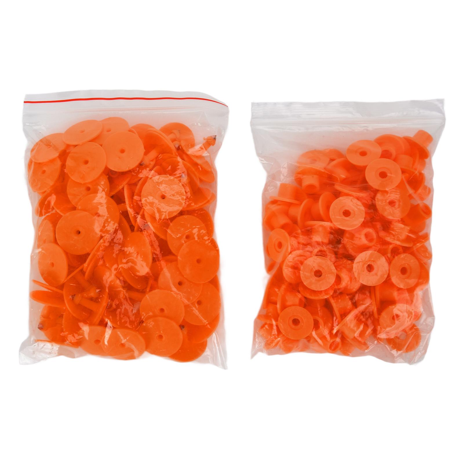 

100PCS Animal Round Ear Tags Easy to Distinguish and Use Number Livestock Ear TagsOrange помаранчевий