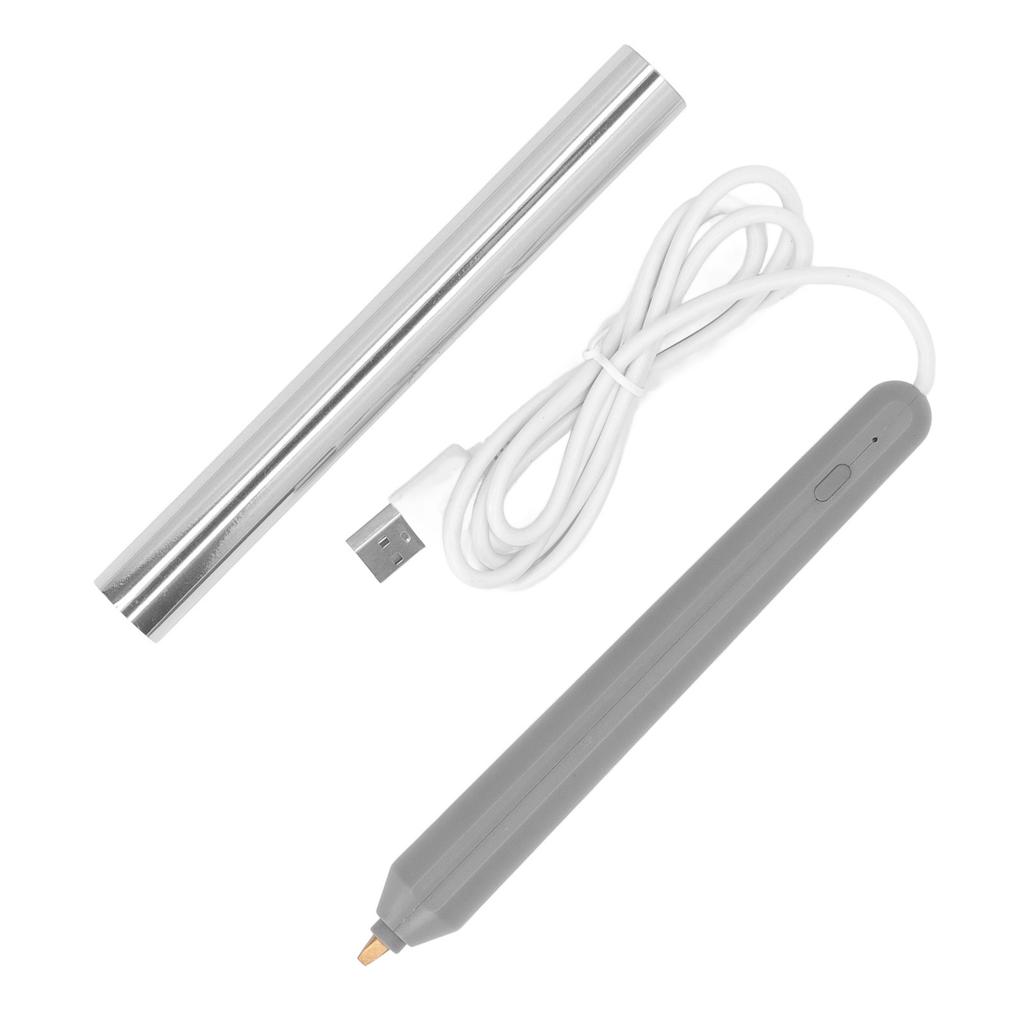 Hot Foil Pen USB Heat Foil Stamping Embossing Pen ABS Crafting Tool for Drawing Writing Silver