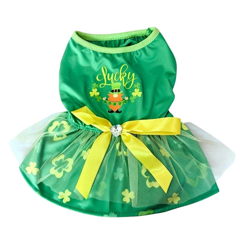 

Shamrock Pullover Dog Dress for Medium to Large Dogs for Paddy s Basic Shamrock Pullover Clothes Princess Shamrock Pattern XL