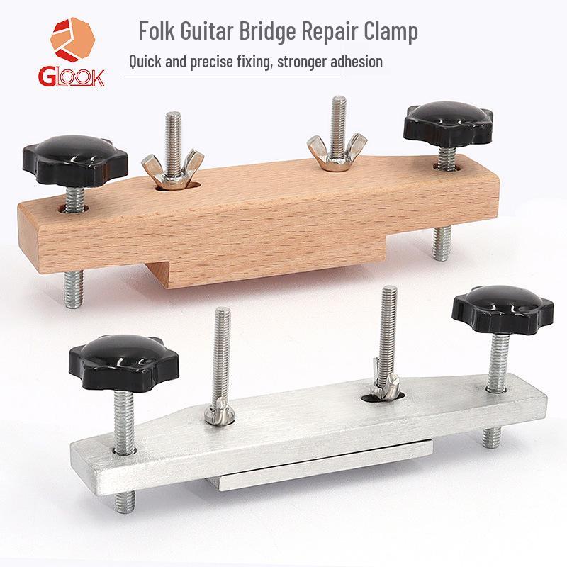 

Folk Guitar Bridge Repair Tool Kit with Clamp and Adhesive Clips Wooden Set - 1 set