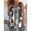 Plus Size Women's Casual Summer Sleeveless Vest Dress Color Block Design