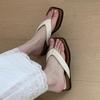 Mode 2025 Sommer Minimalistische Klobige Plateau Zehentrenner Weiche Sohle Elegante Strandsandalen Bequeme Lässige Pantoletten Outdoor-Bekleidung